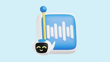 Audio Authentication animated 3d icon. video