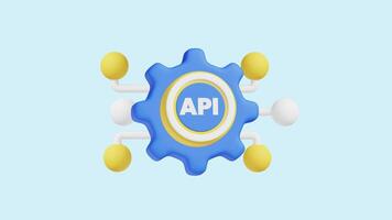 API Setting 3D Icon Ideal for business, technology, websites, apps, education, marketing. video
