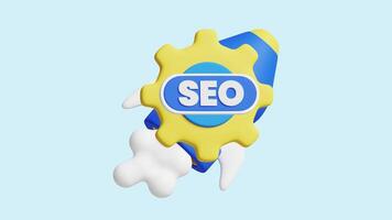 SEO Optimization animated 3d icon. video