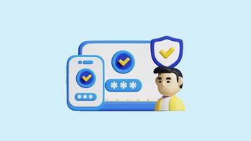 OTP Validation Process 3D Animated Concept. video