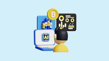 Monitoring Virtual Currencies 3D Animated Concept. video