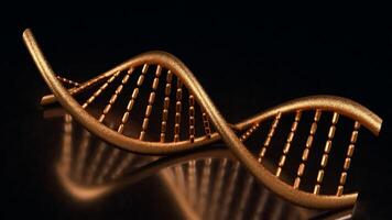 The copper dna on black background for sci or medical concept 3d rendering. photo