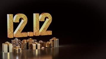 The 12 number and gift box promotion or discount concept 3d rendering. photo