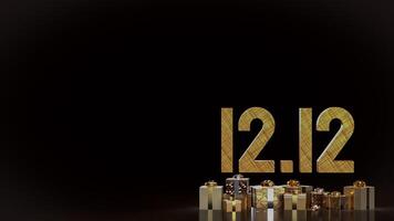 The 12 number and gift box promotion or discount concept 3d rendering. photo