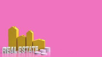 The real estate text and building for property concept 3d rendering. photo