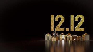 The 12 number and gift box promotion or discount concept 3d rendering. photo