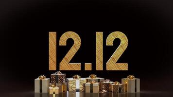 The 12 number and gift box promotion or discount concept 3d rendering. photo