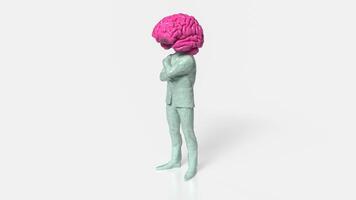 The man and brain for Business or creativity concept 3d rendering. photo
