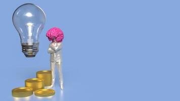 The man and brain for Business or creativity concept 3d rendering. photo