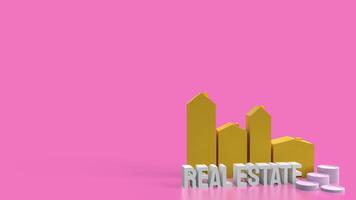 The real estate text and building for property concept 3d rendering. photo