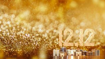 The 12 number and gift box promotion or discount concept 3d rendering. photo