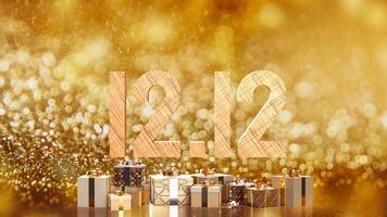 The 12 number and gift box promotion or discount concept 3d rendering. photo