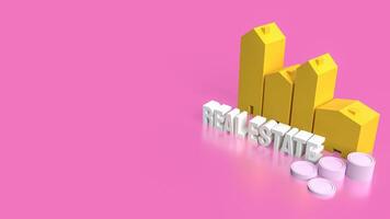 The real estate text and building for property concept 3d rendering. photo