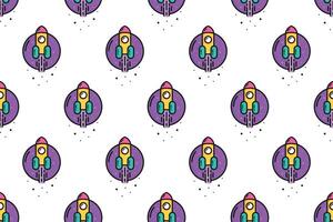 Colorful rocket seamless pattern background template vector