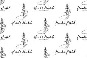 Herb seamless pattern background illustration template vector