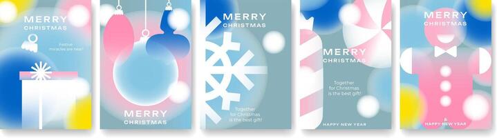 Christmas and New Year backgrounds with gradients in winter colors. Ideal for advertising, greetings, invitations, banners and other Christmas projects. Simple design for the holiday season. vector
