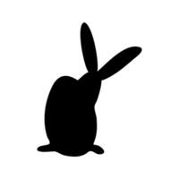 Adorable rabbit with egg silhouette for easter decor. Funny, hand drawn illustration vector