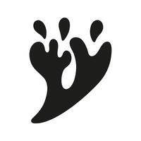 Hand drawn water wave splashes silhouette graphic illustration vector