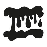 Hand drawn drip and drop silhouette with blot liquid on down vector