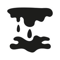 Hand drawn dripping liquid element design with blot liquid on down vector