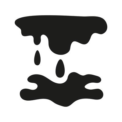 Hand drawn dripping liquid element design with blot liquid on down