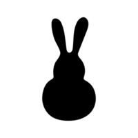 Adorable rabbit sits with his back silhouette vector