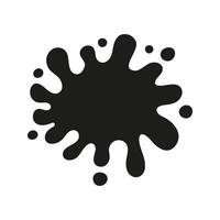 Hand drawn abstract liquid blot silhouette in circle shape vector