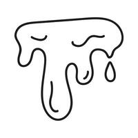 Linear liquid melt and drop sketch art vector