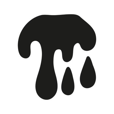 Hand drawn liquid drip and drop element
