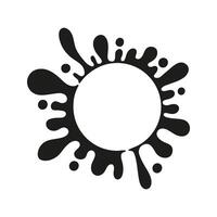 Hand drawn water splashes silhouette in circle shape vector