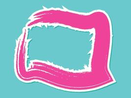 Abstract Colorful hand-drawn brush square sticker shape design vector