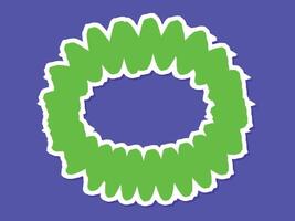 Abstract Colorful hand-drawn brush zigzag circle sticker shape design vector