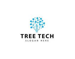 tree tech logo template. Innovative digital technology concept business icon. vector