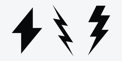 Three lightning bolts are shown on a white background vector