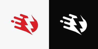 Two logos for a company that uses lightning bolts vector