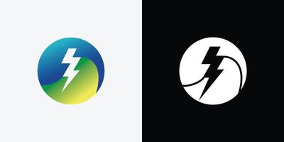 Two logos with lightning bolts on them vector