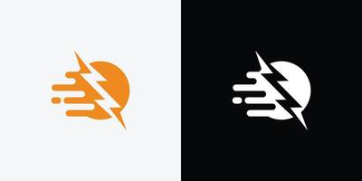 Two logos for a company that is called lightning bolt vector