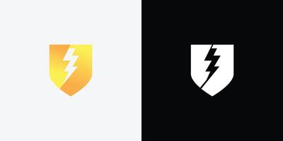 Two logos for lightning and lightning bolt vector