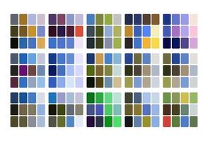 Indigo color palette. Trend color palette guide template. Fit for fashion designers, business, and paints colors company. Match combinations. Eps 10. vector