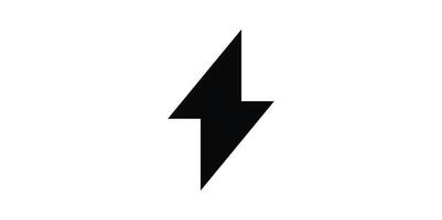 A black and white lightning bolt icon on a white background vector