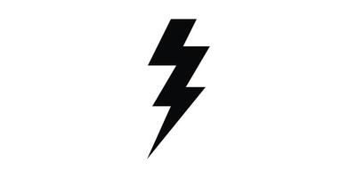 A black and white lightning bolt icon on a white background vector