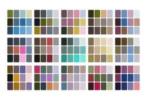 Blossom color palette. Trend color palette guide template. Fit for fashion designers, business, and paints colors company. Match combinations. Eps 10. vector