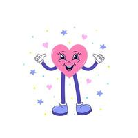 Cartoon hearts in hand drawn style on white background.Simple and cute. Valentine's Day card. vector