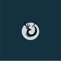 A deer head logo on a dark background vector