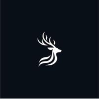 A deer head logo on a black background vector