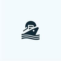 A logo for a boat in the ocean vector