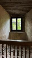 Old windows in the castle, view from the inside Poland photo