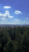 Panoramic view of forested mountains in Poland and the Czech Republic. photo