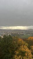 Autumn rainy day with cloudy weather and view of Jelenia Gora, Poland photo