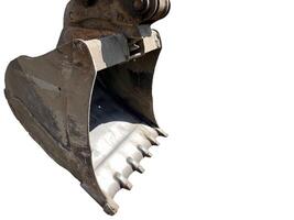 A large excavator bucket close-up isolated on a transparent background. photo